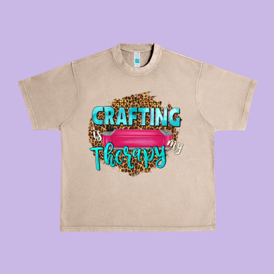 Crafting Is My Therapy Urban Heavy Tee Designed By Nancycooperartshop