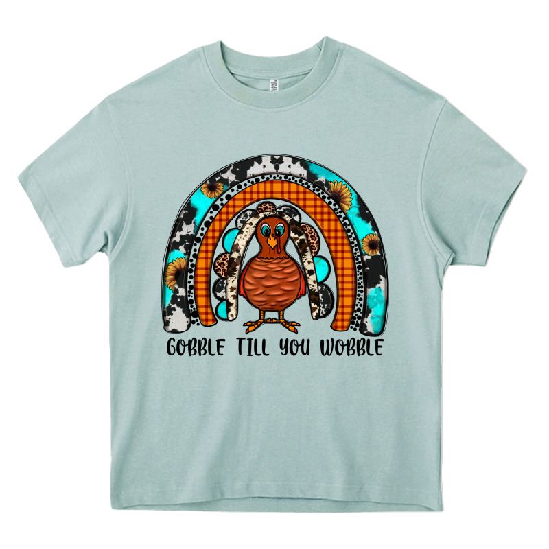 Gobble Till You Wobble Rainbow Heavy Core Tee by JahusDesignShop | Teevron