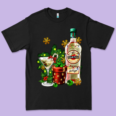 Cocrtail Martini And Gift And Snow Premium Tee Designed By Adodesignshop