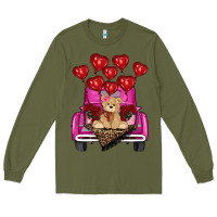 Army Green valentines day tedybear truck Long Sleeve Tee - RanaPortraitStore