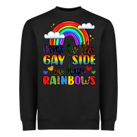 Black come to the gay side we have rainbows Heavyweight Sweatshirt - LillyAllenDesigns