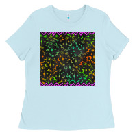 Baby Blue halloween witch symbols seamless pattern Ladies Tee - BundleAndBundleShop