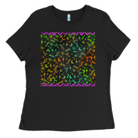 Black halloween witch symbols seamless pattern Ladies Tee - BundleAndBundleShop