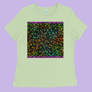 Halloween Witch Symbols Seamless Pattern Ladies Tee Designed By Bundleandbundleshop