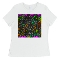White halloween witch symbols seamless pattern Ladies Tee - BundleAndBundleShop