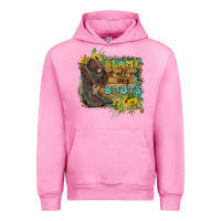 Fuchsia Pink Blame It All On My Boots Urban Hoodie - FaDigitalArtStudio