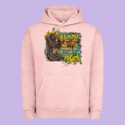 Blame It All On My Boots Urban Hoodie Designed By Fadigitalartstudio