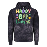 Cloud Black happy go lucky Vintage Hoodie - MaliasSmallBusiness