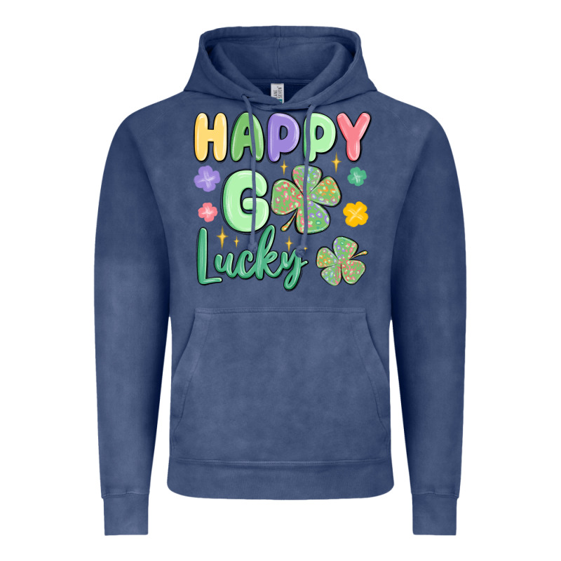 Happy Go Lucky Vintage Hoodie by MaliasSmallBusiness | Teevron