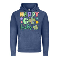 Vintage Denim happy go lucky Vintage Hoodie - MaliasSmallBusiness