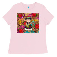 Bubblegum Pink Mexican girl Ladies Tee - RanaPortraitStore