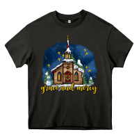 Asphalt Christmas church and snow grace and mercy Heavy Core Tee - AdoDesignShop