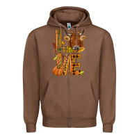 Chestnut Love fall cow Zipper Hoodie - NancyCooperArtShop