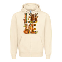 Love Fall Cow Zipper Hoodie | Teevron