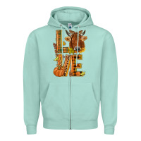 Seafoam Love fall cow Zipper Hoodie - NancyCooperArtShop