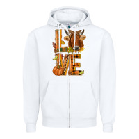 White Love fall cow Zipper Hoodie - NancyCooperArtShop