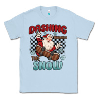 Dusty Blue dashing through the snow Classic Tee - MaliasSmallBusiness