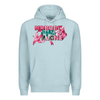 Blue Mist nobody fights alone cancer awareness Premium Hoodie - CowGirlArtShop