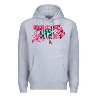 Heather Grey nobody fights alone cancer awareness Premium Hoodie - CowGirlArtShop