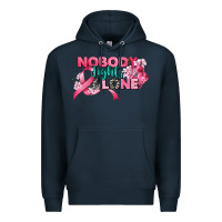 Navy nobody fights alone cancer awareness Premium Hoodie - CowGirlArtShop