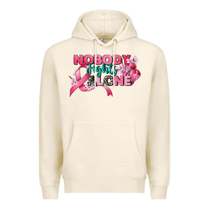 Nobody Fights Alone Cancer Awareness Premium Hoodie by CowGirlArtShop | Teevron
