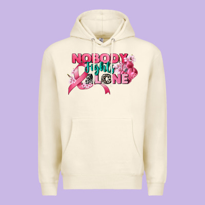 Nobody Fights Alone Cancer Awareness Premium Hoodie Designed By Cowgirlartshop