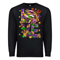 Black Mardi Gras love lips Premium Sweatshirt - HowdyJamesFarm