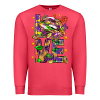 Cardinal Mardi Gras love lips Premium Sweatshirt - HowdyJamesFarm