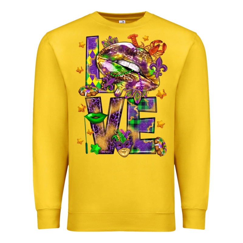 Mardi Gras Love Lips Premium Sweatshirt by HowdyJamesFarm | Teevron