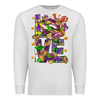Oatmeal Heather Mardi Gras love lips Premium Sweatshirt - HowdyJamesFarm