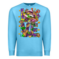 Ocean Blue Mardi Gras love lips Premium Sweatshirt - HowdyJamesFarm
