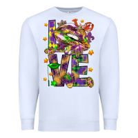 White Mardi Gras love lips Premium Sweatshirt - HowdyJamesFarm