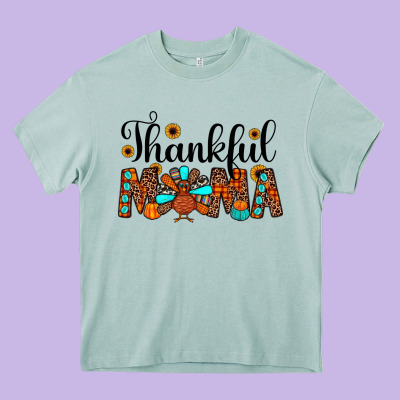 Thankful Mama Heavy Core Tee Designed By Jahusdesignshop
