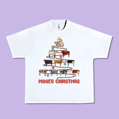 Mooey Christmas Urban Heavy Tee Designed By Maliassmallbusiness