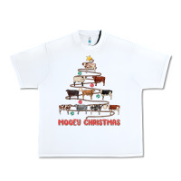 White mooey christmas Urban Heavy Tee - MaliasSmallBusiness