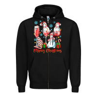 Black merry christmas wine glasses Zipper Hoodie - texasbilliewilder