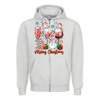 Dove Grey merry christmas wine glasses Zipper Hoodie - texasbilliewilder
