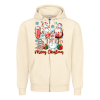 Sandshell merry christmas wine glasses Zipper Hoodie - texasbilliewilder