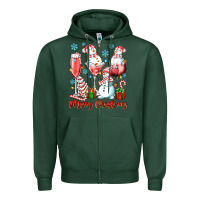 Sports Green merry christmas wine glasses Zipper Hoodie - texasbilliewilder