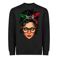 Black mexican latina girl messy bun Heavyweight Sweatshirt - LillyAllenDesigns