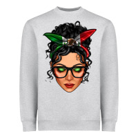 Heather Grey mexican latina girl messy bun Heavyweight Sweatshirt - LillyAllenDesigns