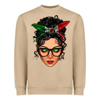 Mushroom mexican latina girl messy bun Heavyweight Sweatshirt - LillyAllenDesigns
