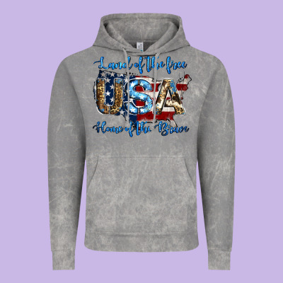 Land Of The Free Home Of The Brave American Flag Background Vintage Hoodie Designed By Jasminsmagicworld