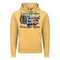 Vintage Mustard land of the free home of the brave american flag background Vintage Hoodie - Jasminsmagicworld