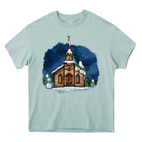 Arona Christmas church and snow Heavy Core Tee - AdoDesignShop
