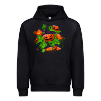 Black halloween pumpkin patch Urban Hoodie - BundleAndBundleShop