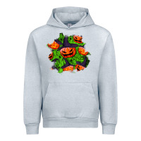 Heather Grey halloween pumpkin patch Urban Hoodie - BundleAndBundleShop