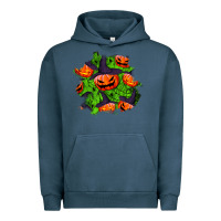 Pigment Midnight Navy halloween pumpkin patch Urban Hoodie - BundleAndBundleShop