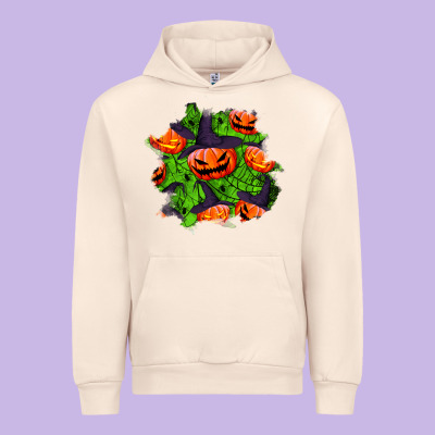 Halloween Pumpkin Patch Urban Hoodie Designed By Bundleandbundleshop