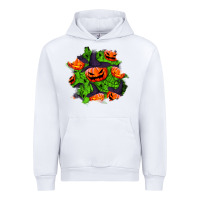 White halloween pumpkin patch Urban Hoodie - BundleAndBundleShop